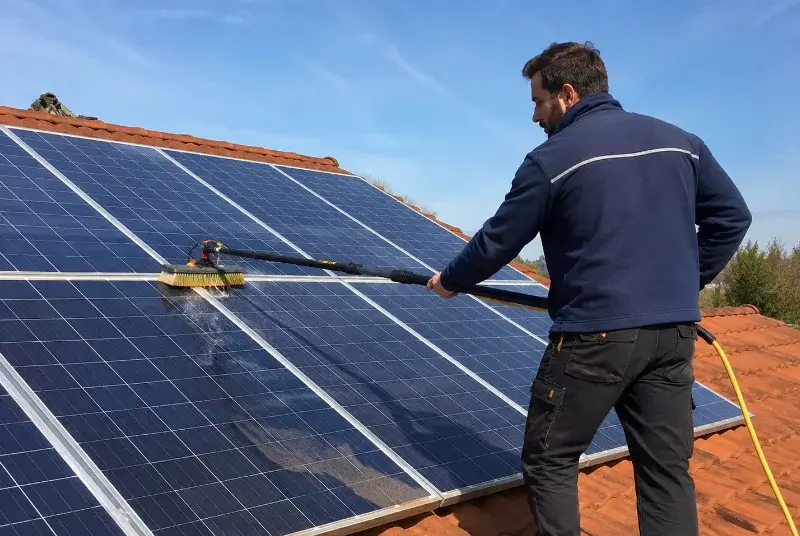 Nettoyage et entretien de panneaux solaires à la Montagne