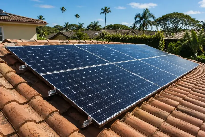 Installation de panneaux solaires à la Montagne